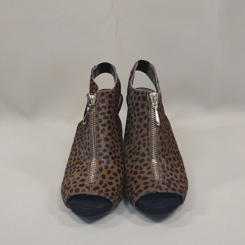 Moda Spana Y2K Animal Leopard Print Women's Peep Toe Pump Heels Shoes - Picture 2 of 8